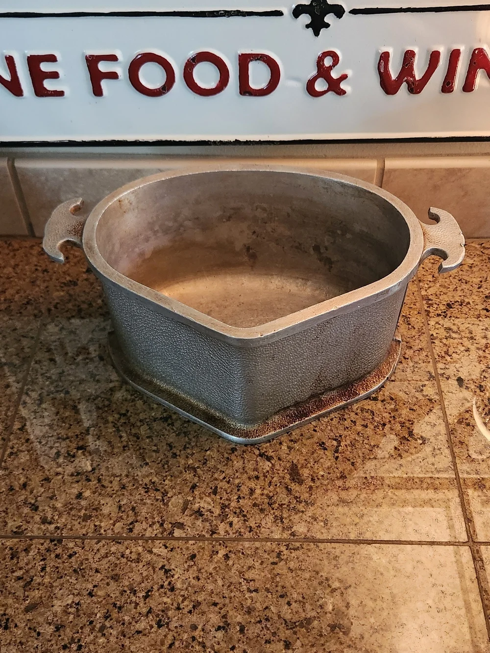 Antique-OLD, Guardian Service Brand Metal Baking/Roaster Pot. Silver. NO Lid.